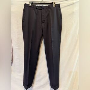 NWOT - Elegant Men's Incotex Super 100's Black Dress Trousers